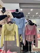 东大门超火绑带针织衫，纯色显瘦打底衫，两件套春夏装季韩版洋气