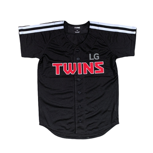钻石球场韩国职棒LG双子棒球队球迷服棒球服 棒球衫黑白 男女