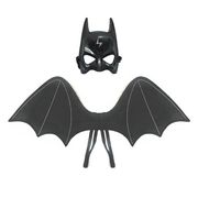 万圣节黑色蝙蝠儿童翅膀，面具发光翅膀，头箍亲子cos背饰套装