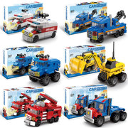 入门级积木工程车儿童，益智男孩子拼装玩具救护车拼图圣诞礼物