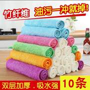 竹纤维洗碗巾抹布洗碗布家务清洁巾不易沾油掉毛吸水厨房家用10片