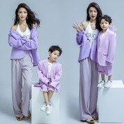 2021展会影楼亲子主题服装，母子内景韩式拍照走秀表演西装套装