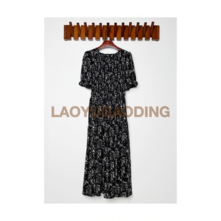 laoyugaoding高品质-2024法碎连衣裙，大裙摆时尚气质收腰显瘦