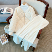 2023冬季套装女装韩版短款棉衣女，三件套修身保暖学生棉袄外套
