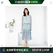 韩国直邮妈妈服饰野花，圆领雪纺连衣裙，op402161中年女性4050