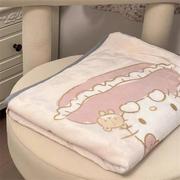 可爱卡通kitty毛毯学生宿舍办公盖毯空调毯珊瑚绒盖毯保暖毯