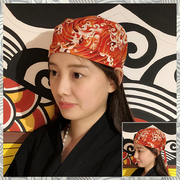日式厨师头巾帽男女通用寿司店服务员包头巾料理拉面卫生帽子