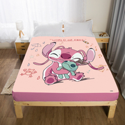 卡通动漫史迪奇安琪印图儿童床笠1.2米床垫保护套防滑加大床罩1.8
