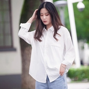 白衬衫女设计感小众韩版宽松休闲慵懒风衬衣，外穿春秋叠穿衬衫上衣