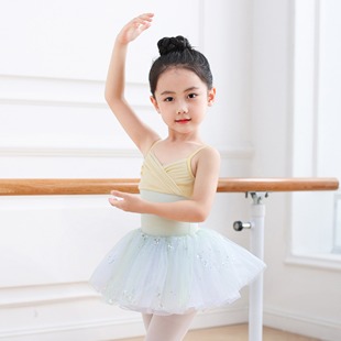 舞蹈服儿童女幼儿芭蕾舞裙中国舞练功服夏季舞蹈裙女孩分体舞蹈衣