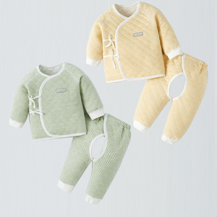 新生儿婴儿衣服冬内衣保暖套装，和尚服春秋季上衣，宝宝夹棉无骨52码