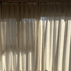 低价外贸出口原单成品窗帘半遮光帘，阳台卧室飘窗涤亚麻布纯色简约