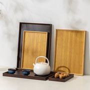 日式茶具竹木制茶盘托盘家用水杯盘长方形竹盘酒店餐厅咖啡烧烤盘