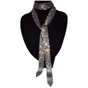 品质带钻闪亮水钻领带，女士装饰脖子，饰品颈带水晶长款项链镶钻