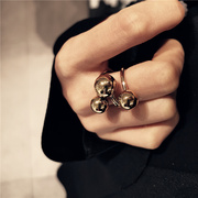 欧美时尚个性夸张戒指女小众设计开口可调节冷淡风网红星球食指戒