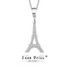 纯银巴黎埃菲尔铁塔项链，女镶钻个性欧美风，饰品吊坠