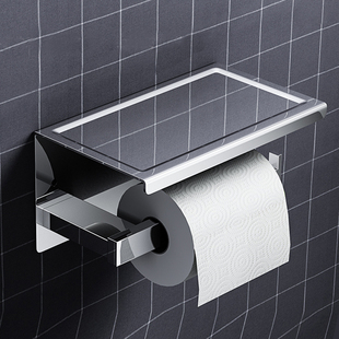 卫生间纸巾架马桶卷，纸筒304不锈钢厕所浴室，卷筒纸架厕纸盒免打孔