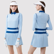 高尔夫女装连衣裙春秋季女士修身上衣长袖裙子网球羽毛球运动套装