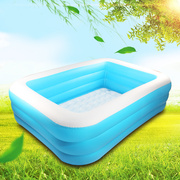 2021蓝白大型游泳池儿童充气泳池加厚家用便携式泡泡底水池