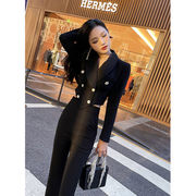 黑色上衣女设计感小众，不规则女装2022韩版气质短外套女小西服套装