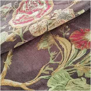沙发布料面料高档加厚中式花朵美式田园沙发套罩定制布艺加工窗帘