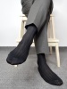 罗纹丝光棉商务袜男士通勤上班族奢华质感条纹正装绅士薄款中筒袜