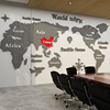 世界地图墙贴亚克力3d立体企业会议文化装饰办公室司背景氛围布置