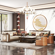 新中式实木沙发客厅别墅大小户型轻奢禅意中国风，布艺定制家具组合