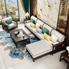 新中式实木沙发组合现代简约轻奢禅意，国风家具小户型客厅布艺沙发