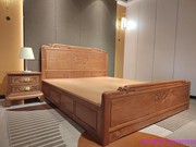 进口红木大床卷书卧室床菠萝格木仿古新中式婚双人床新中式厂