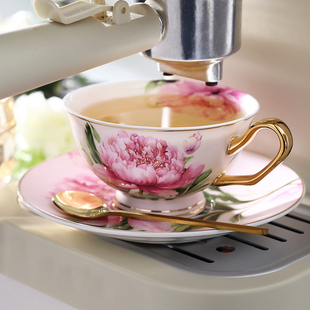 nosin诺轩田园风，高档陶骨瓷花卉咖啡，杯碟套装家用下午茶杯子水杯