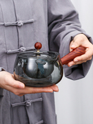 玻璃茶壶大容量耐高温侧把泡茶壶家用围炉煮茶功夫茶具套装烧水壶