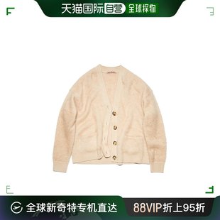 欧洲直邮ACNE STUDIO 女士米色马海毛混纺V领落肩蓬松开衫