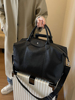 大容量包包女2023短途旅行包出差便携行李袋PU黑色单肩斜挎包