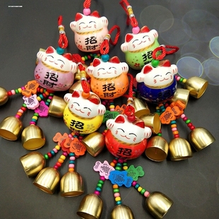 日式招财猫陶瓷风铃挂饰创意，猫咪饰品节日生日礼物，女阳台铃铛挂件