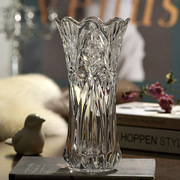 欧式水晶玻璃花瓶，厚重家居摆饰鲜花富贵竹，插花瓶花器客厅装饰