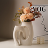 贝汉美创意陶瓷花瓶轻奢摆件，高级感客厅餐桌，干花侘寂风艺术装饰品