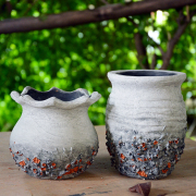 多肉花盆陶瓷盆手工法师老桩盆手绘韩式创意透气粗陶植物花盆