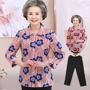 套装单件奶奶装春装60-70岁中老年人，女装两件套80夏装老人衣服女