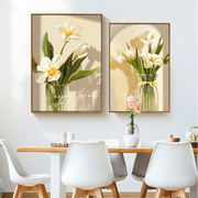 北欧花卉植物治愈装饰画现代简约玄关挂画客厅背景墙卧室餐厅壁画