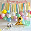 生日气球装饰儿童宝宝周岁场景，布置男女孩马卡龙(马，卡龙)流苏背景墙星辰