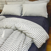 日系出口订单a类纯棉水洗棉，床单100全棉条纹家用单人双人床上用品