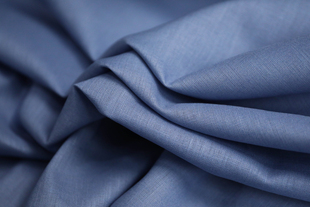 意大利进口细腻薄款浅蓝灰色柔顺编织纯亚麻设计师连衣裙衬衫布料