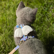 猫咪牵引绳外出专用遛猫绳遛猫链子防挣脱可调节可爱翅膀宠物用品