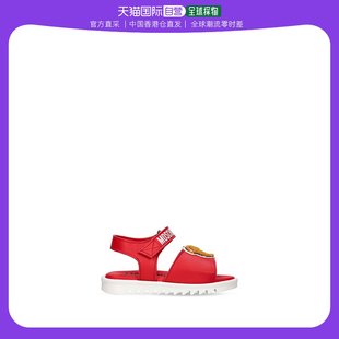 香港直邮潮奢 Moschino 女童泰迪熊贴片logo皮革凉鞋童鞋