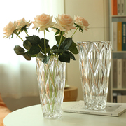 花瓶玻璃透明摆件客厅，插花高级感餐桌家用水养鲜花百合玫瑰康乃馨