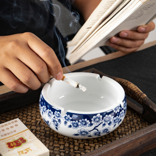 潮流新中式烟灰缸茶几茶桌陶瓷，烟缸创意个性时尚实用欧式复古家用