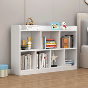 白色实木书架儿童落地书柜，自由组合格子柜简易置物架矮柜储物柜子