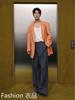 香港肖战米兰时装周同款橘色西装外套慵懒风宽松高级感轻奢西服男