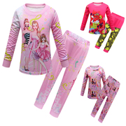儿童秋衣套装棉质女童内衣居家服芭比娃娃D-Barbie保暖女孩睡衣